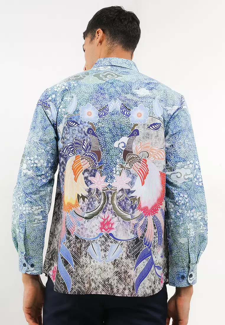 Arkanza Tosca  Pria Kemeja Panjang Slim Fit Digital Print