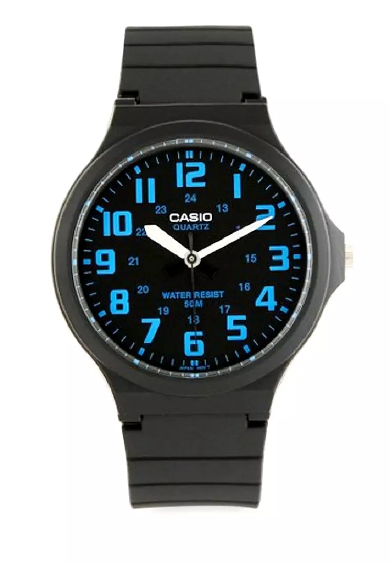 Casio Original Analog Jam Tangan Unisex Hitam Strap Karet MW240 MW-240-2BVDF