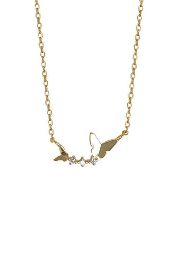 ZITIQUE gold Women's Flying Butterflies Necklace - Gold 23B98AC22A875DGS_1