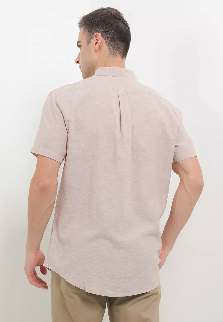 Men's Short Sleeve Linen Cotton Shirt