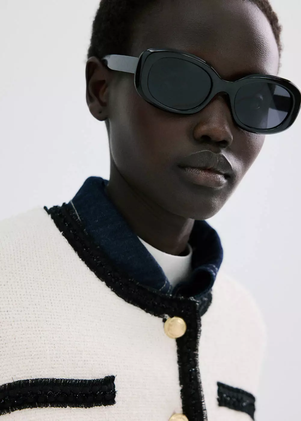 Cardigan ribbed kontras