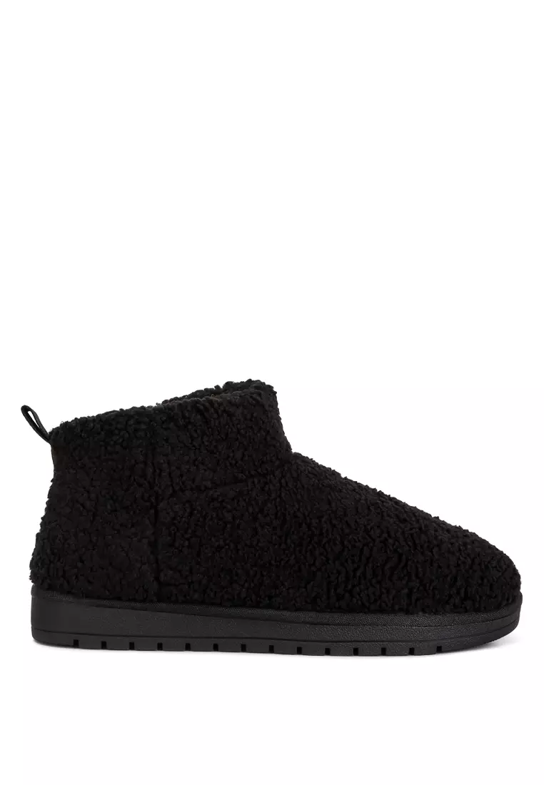 Discount on London Rag  shoes - SKU: Black Fleece Exterior Fluffy Boots