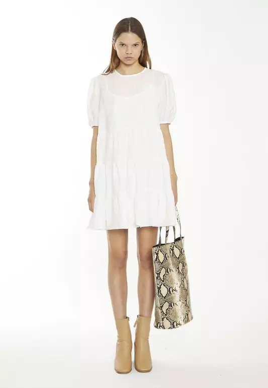 Puff Sleeve Baby Doll Mini Dress