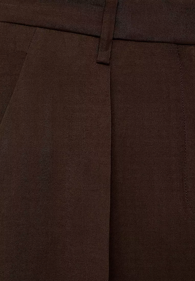 Wide Leg Pleated Trousers