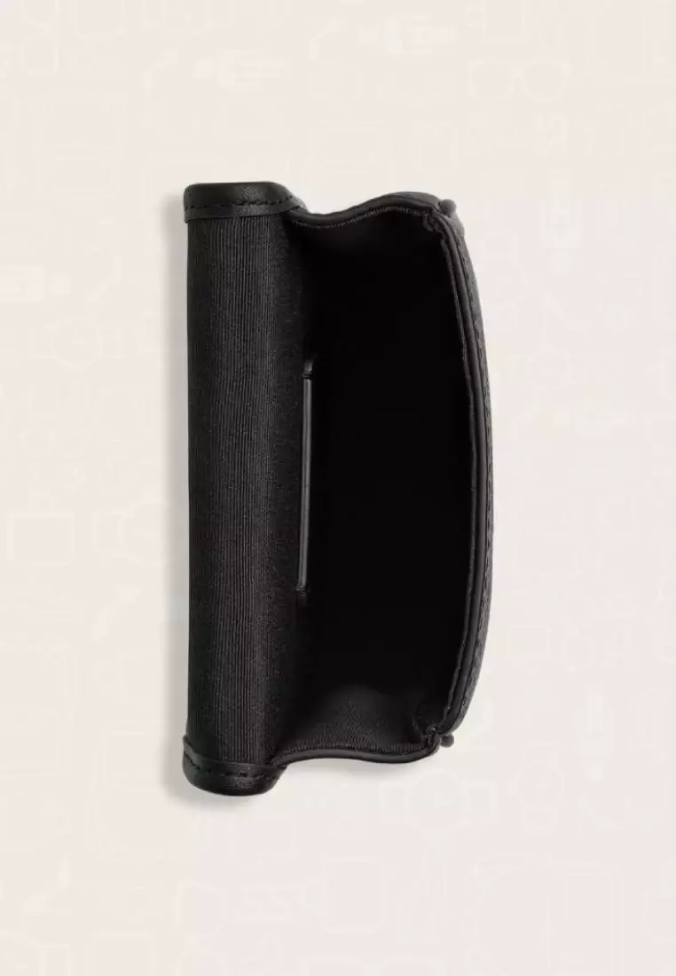 Coach Racer Phone Crossbody Bag In Signature Canvas Charcoal Black