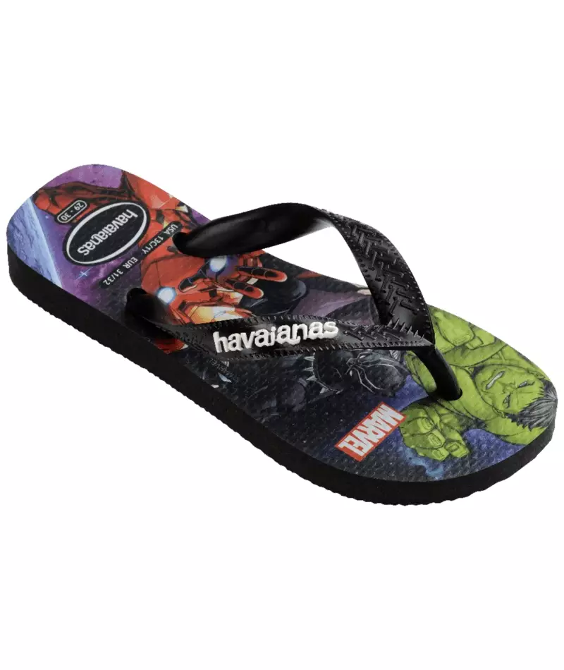 Havaianas 0090 Kids Top Marvel II Black - Sandal Anak