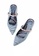 House of Avenues grey Ladies Stripe Print Flat Mule Embellished Ring Toe 4396 Light Grey CDED7SHFF3485BGS_3