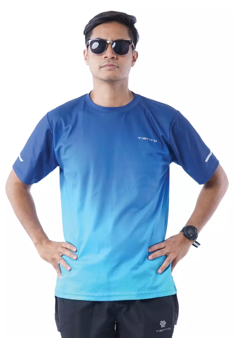 Tiento Baju Olahraga Lari Jersey Running Pria Anti UV Xceleration