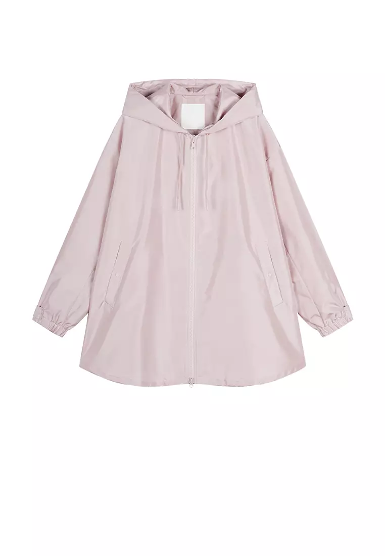 Loose hooded short windbreaker