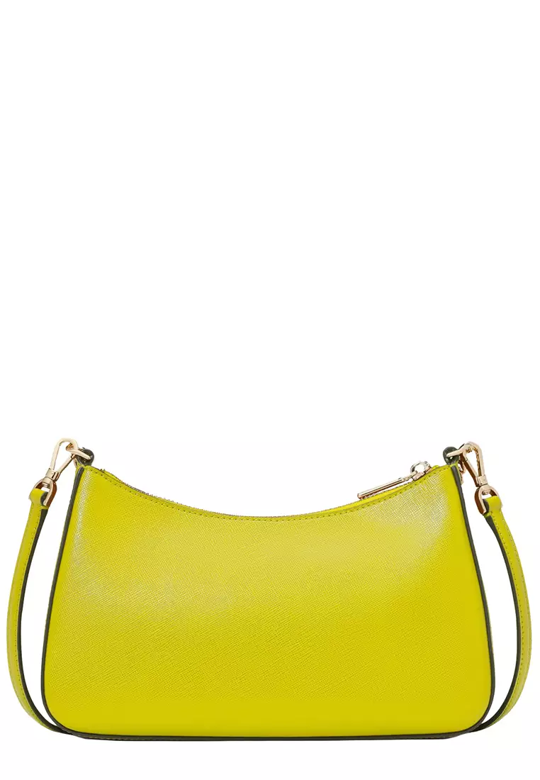 Madison Saffiano Leather Convertible Crossbody Bag in Lime Slice KC439