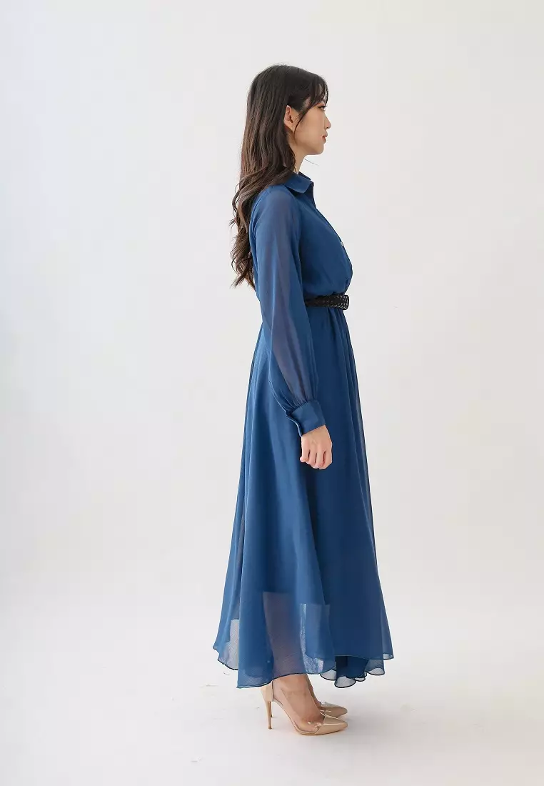 Lunar Party Dress Dark Blue