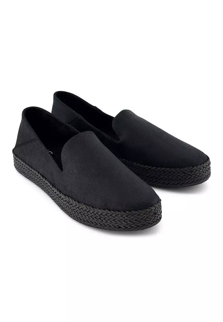 Women Carolina Espadrille - Black Metallic Suede