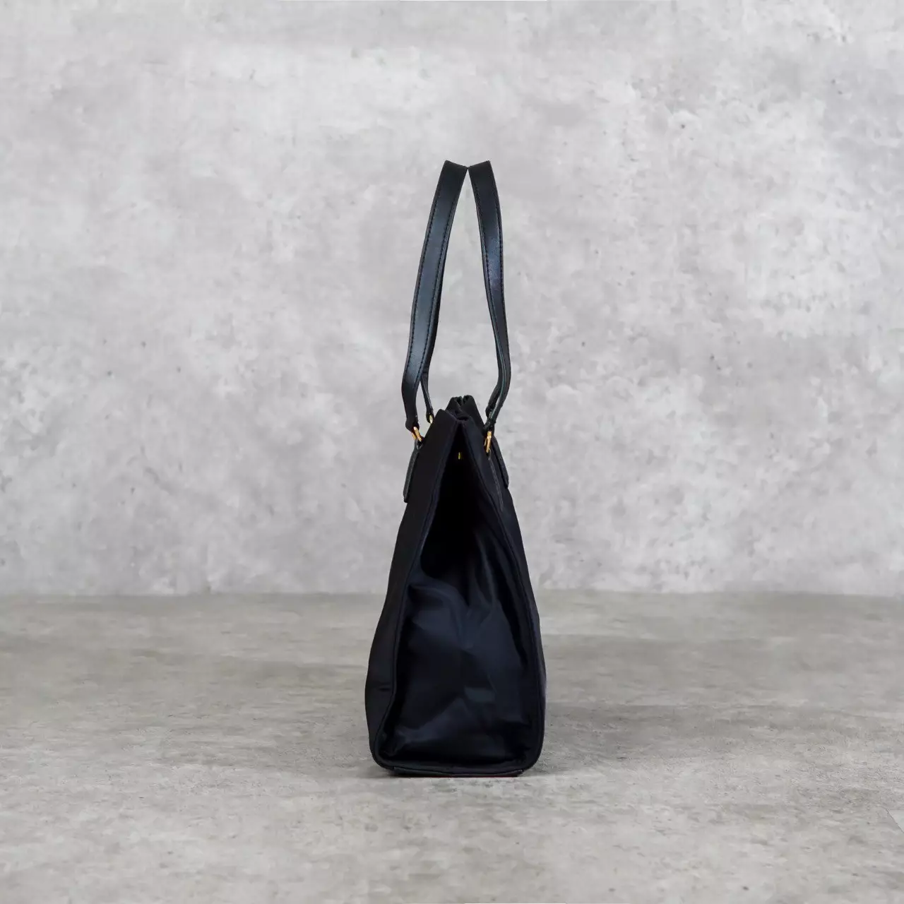 Tas TORY BURCH ELLA SMALL LOGO ALL BLACK NYLON TOTE BAG 100% ORIGINAL
