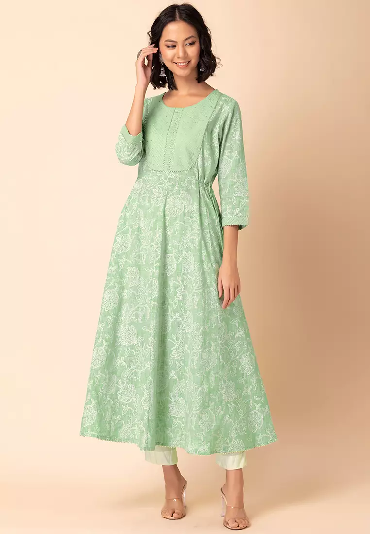 green nylon pinafore dress Girls' Army Green Ruffle Pinafore Dress