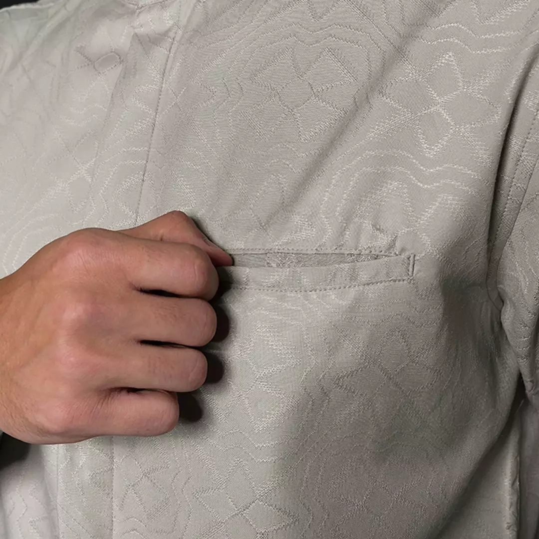 Casella Baju Koko Pria Lengan Panjang Motif Elegan | Baju Koko Yusuf 9995 Khaki