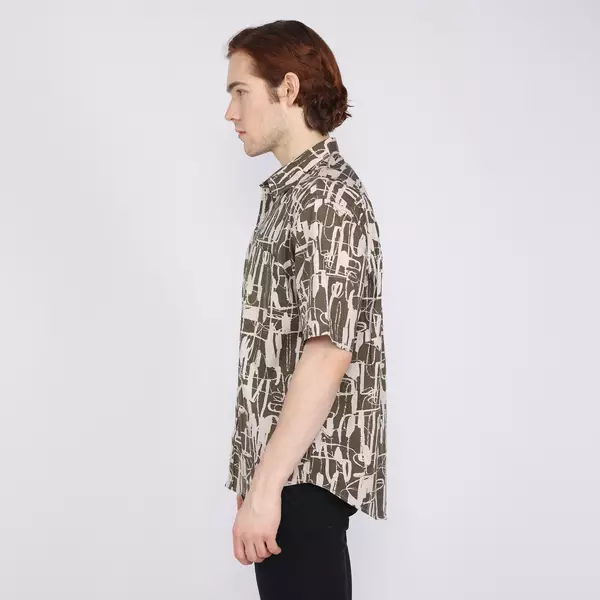 LARUSSO Big Size Resort Abstract Print Shirt Relaxed Fit Lengan Pendek - Jarvis