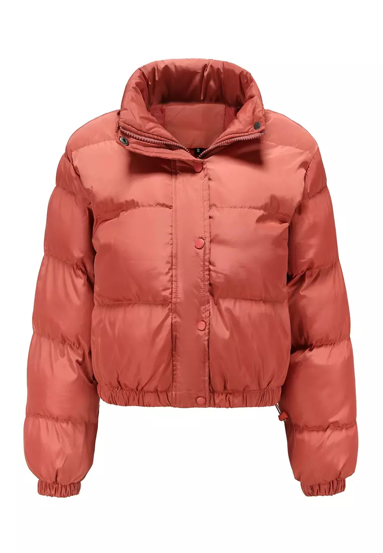 Red puffer clearance jacket topshop