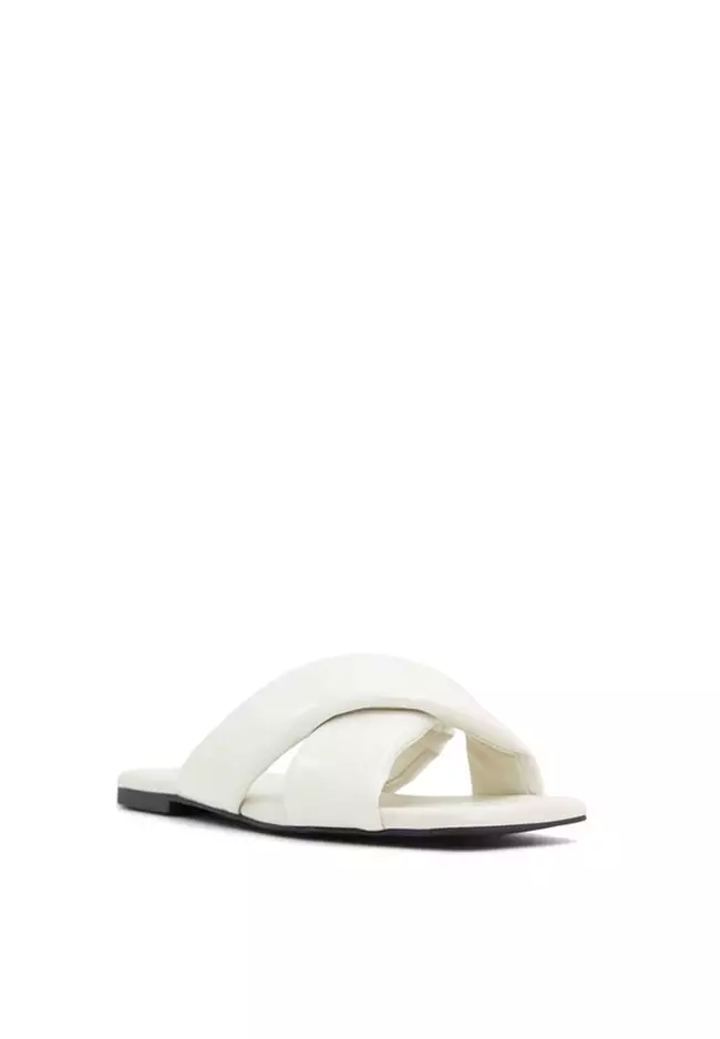 White criss cross online sandals