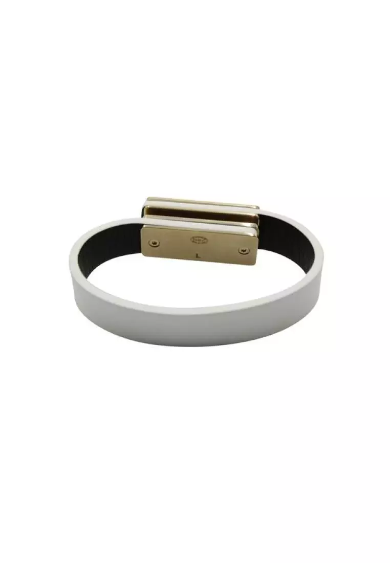 Buy Chanel Pre Loved CHANEL White Leather Logo Bracelet 2024