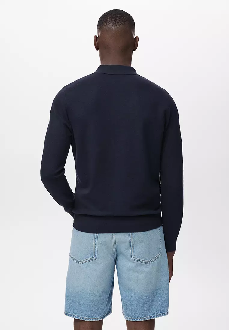 Micro-Structured Cotton Polo Shirt