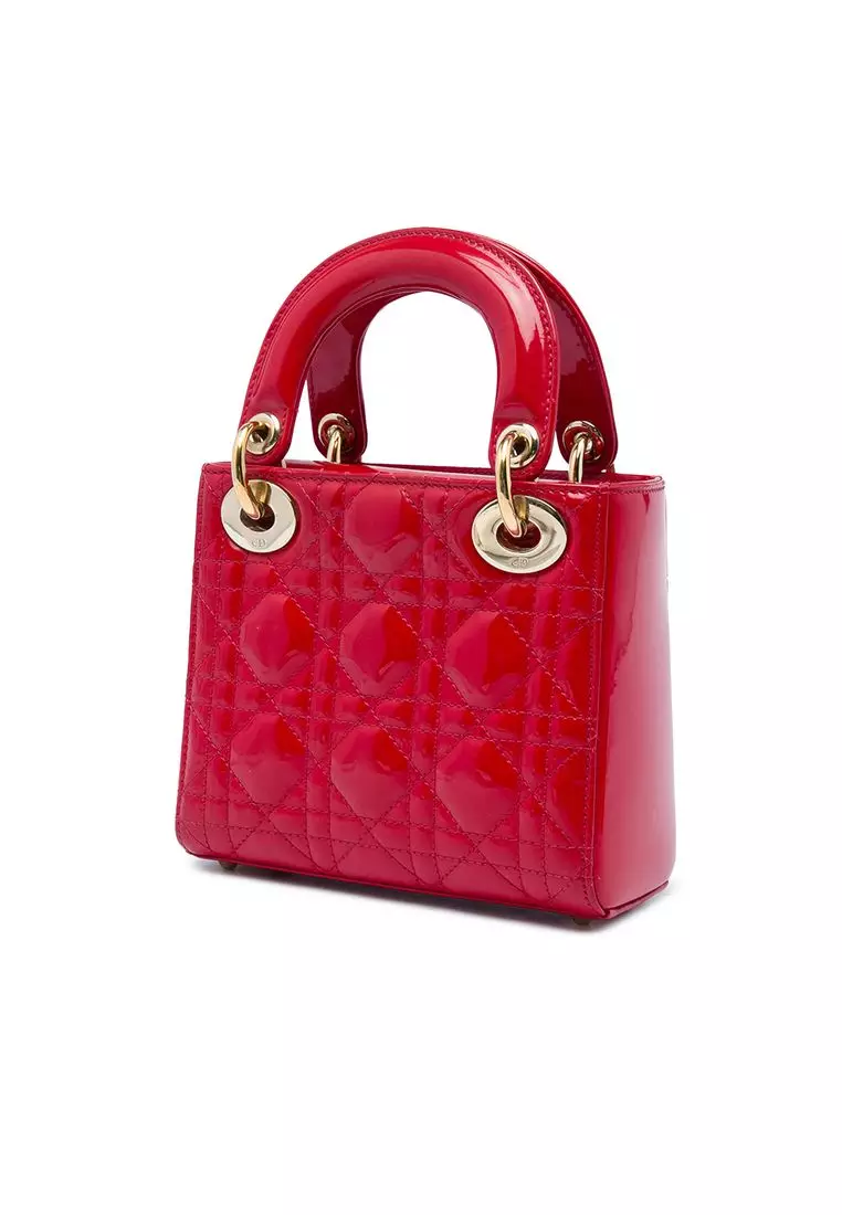 Pre-Loved Dior Mini Patent Cannage Lady Dior