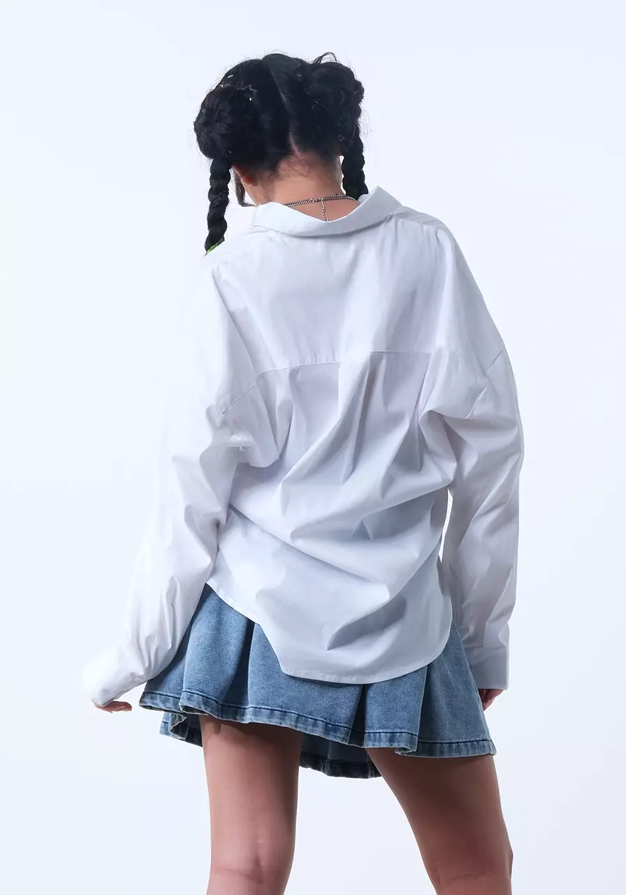 Kemeja Wanita Oversize Vina Offwhite