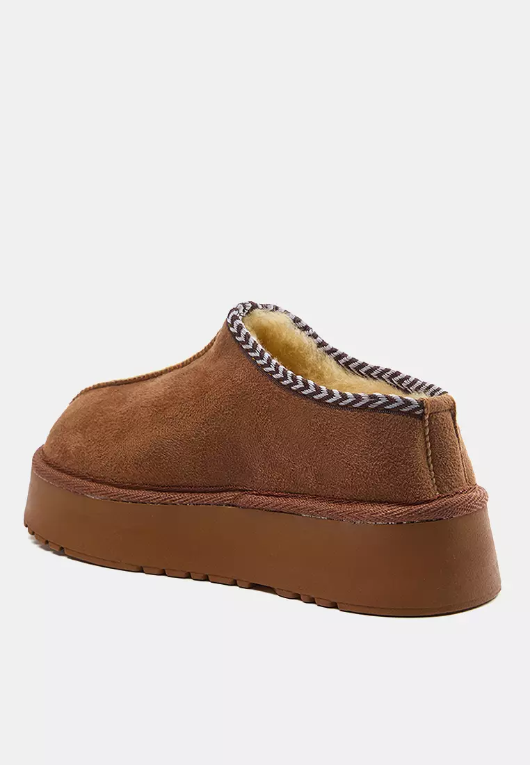Tan Sheepskin Thick Sole Boots