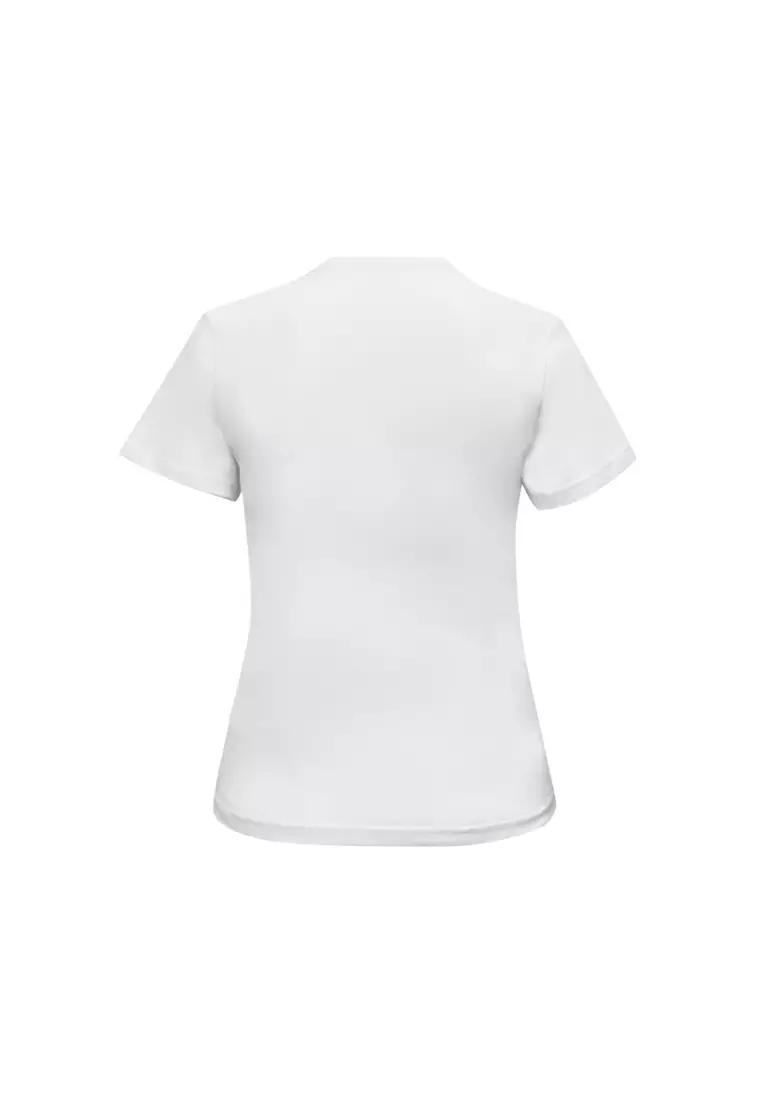 Ladies White Round Neck T-Shirt