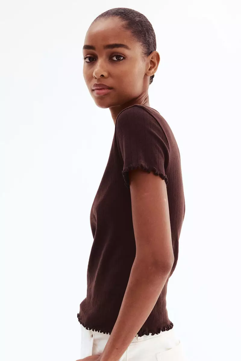 Pointelle jersey top