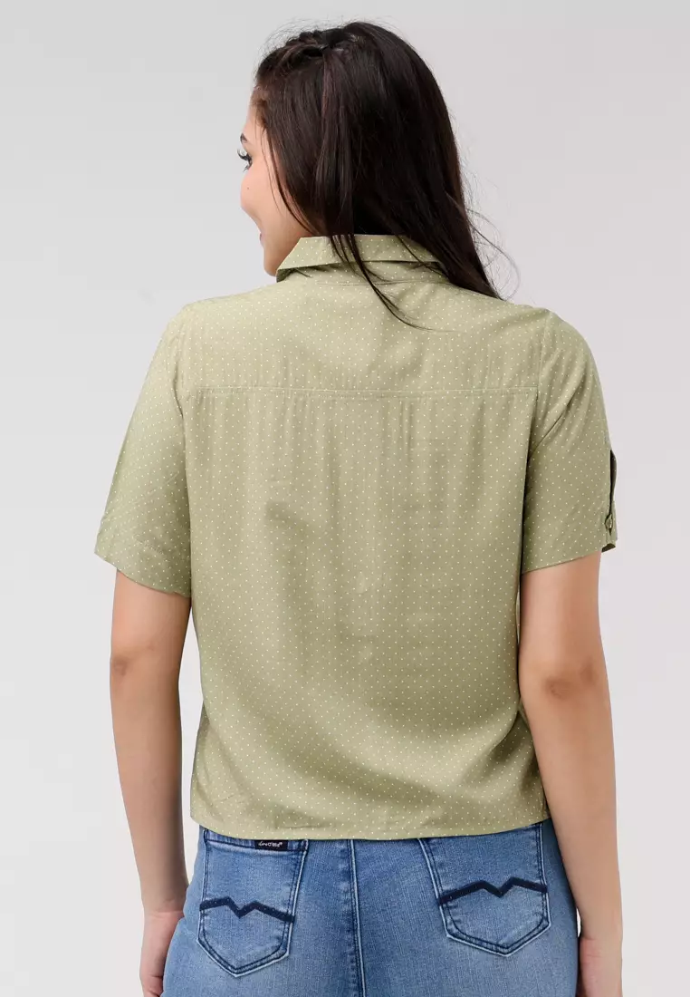 Woven Printed Rayon Short Sleeves Blouse