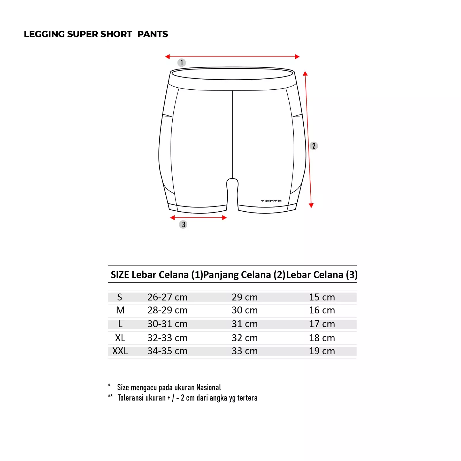 Tiento Celana Legging Pendek Pria Olahraga Lari Short Pants Leging Running Xceleration
