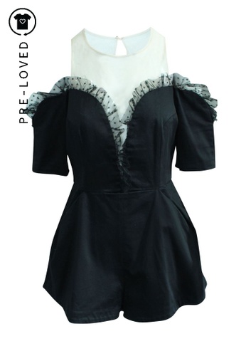 Buy Alice Mccall Pre Loved Alice Mccall Black Playsuit With Beige