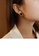 Glamorousky silver Fashion Simple Plated Gold 316L Stainless Steel Roman Numerals Black Shell Geometric Rectangle Stud Earrings 6C1D2ACDBB5D2BGS_5