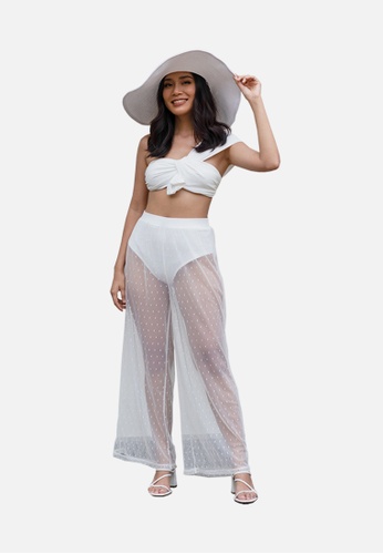 white mesh pants