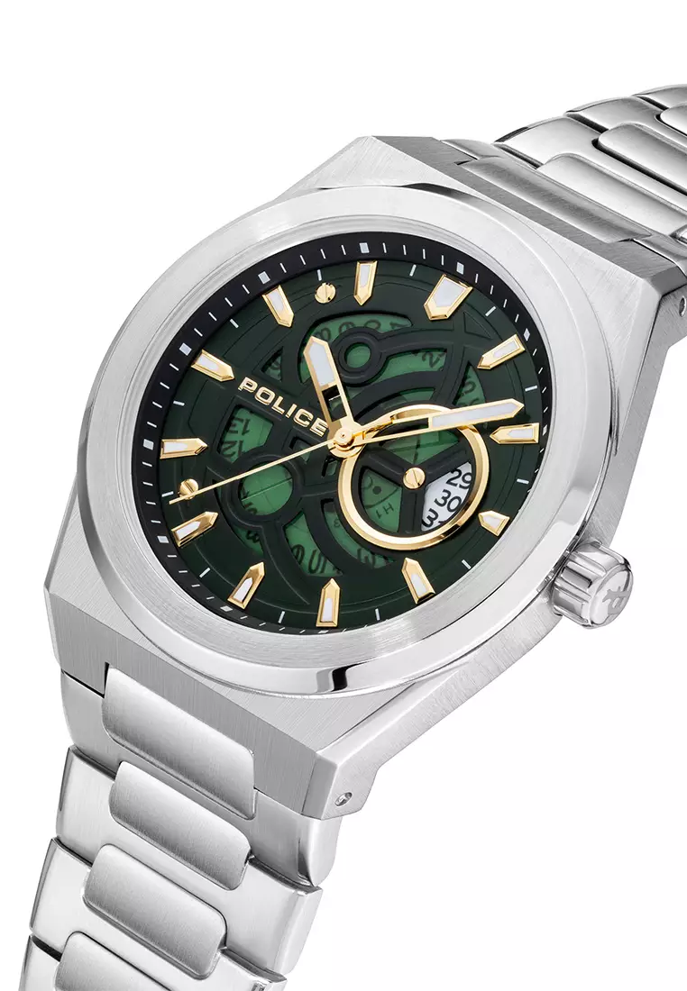Police Ofset Silver Stainless Steel Analog Quartz Watch For Men PPEWJH2228009