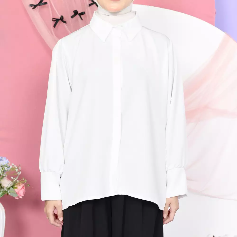Lovia Blouse Kemeja Wanita - Broken White M20047 R33S6