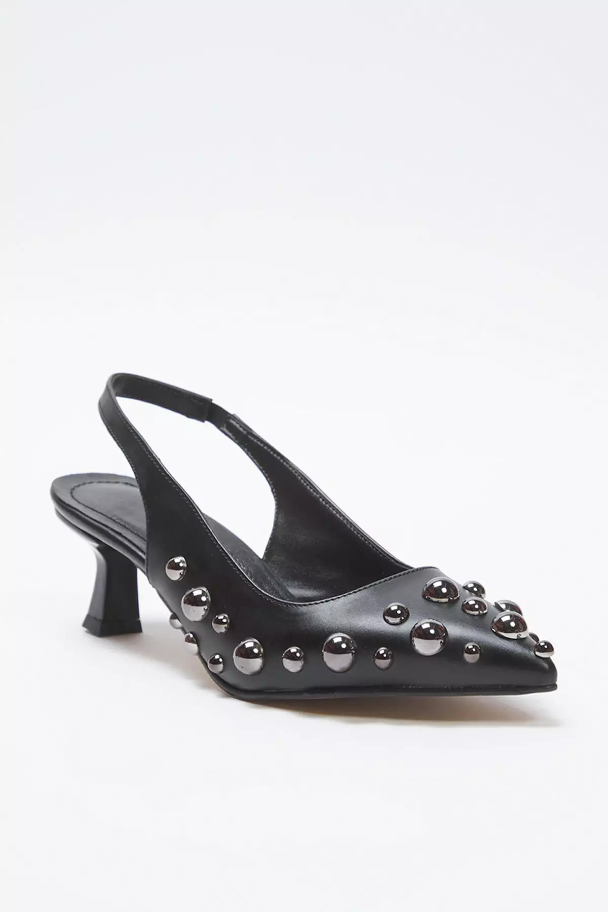 Black Trok Stone Women's Kitten Heels Shoes Takss25To00088