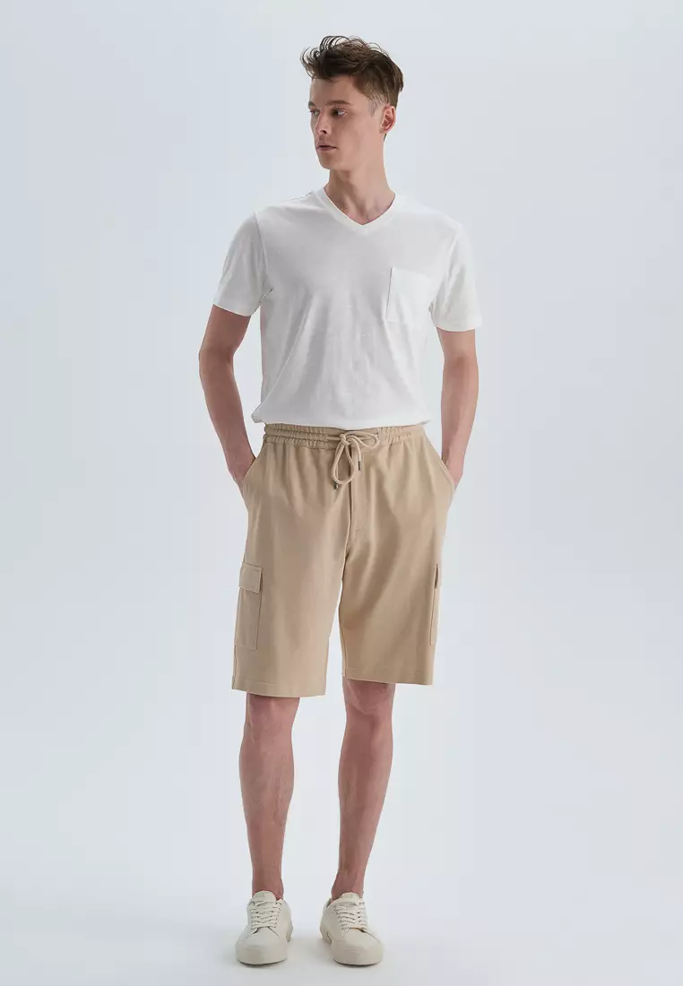 Beige Short, Regular Fit, Loungewear for Men
