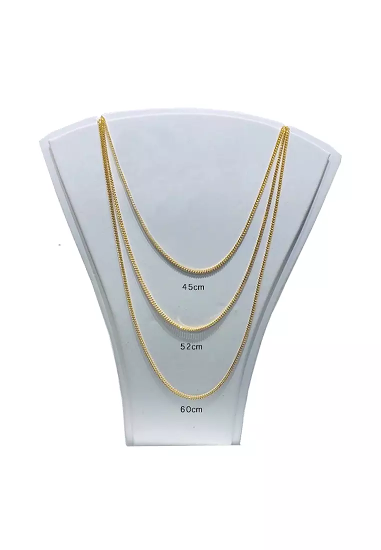 375/9K Gold Machine Curb Chain Necklace R002 (44CM)