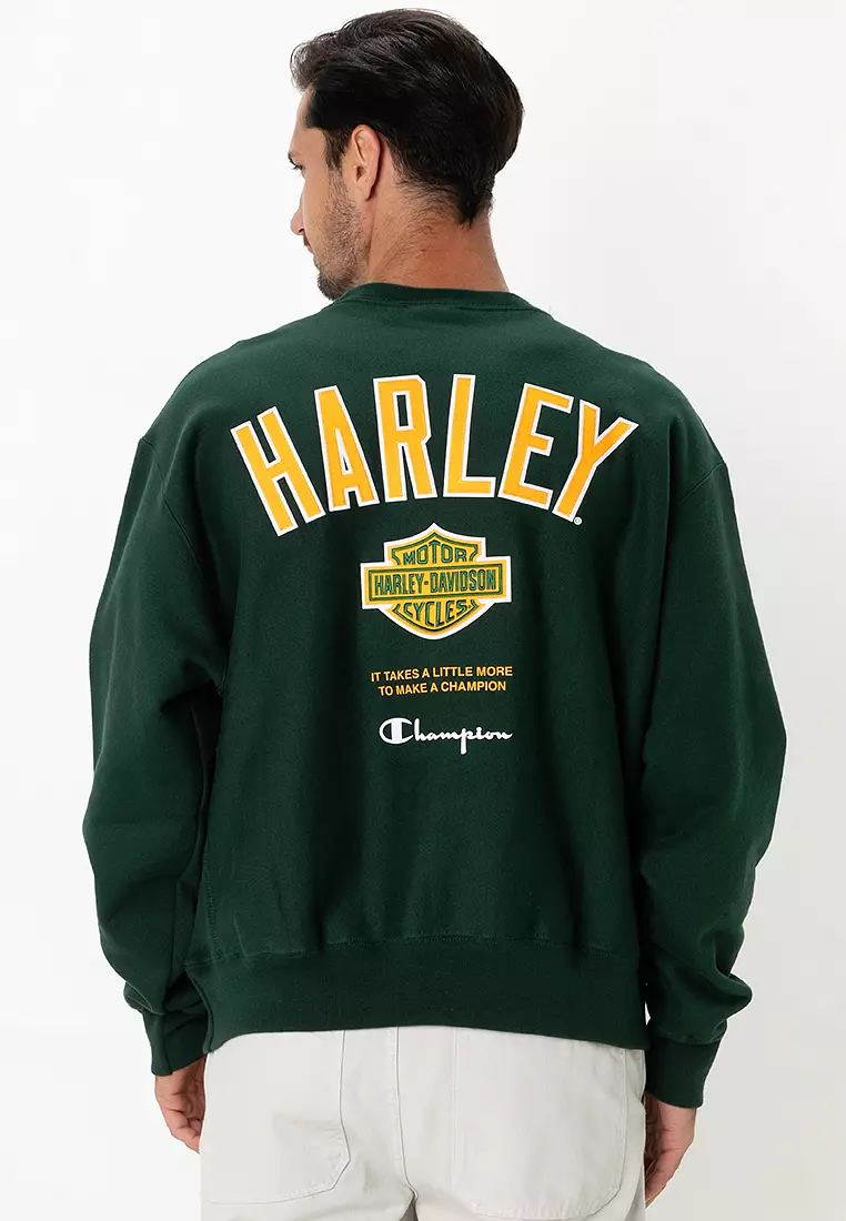 Champion Reverse Weave Crew Crew Neck Dark Green Champion Sweater