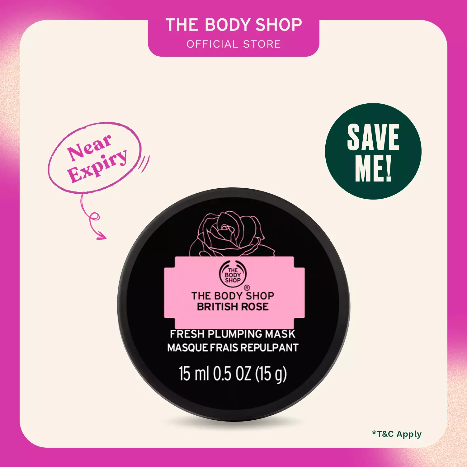 The Body Shop British Rose Fresh Plumping Mask 15Ml