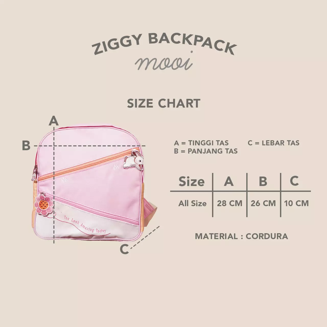 Mooi Tas Ransel Anak Ziggy Backpack - Blue Ocean