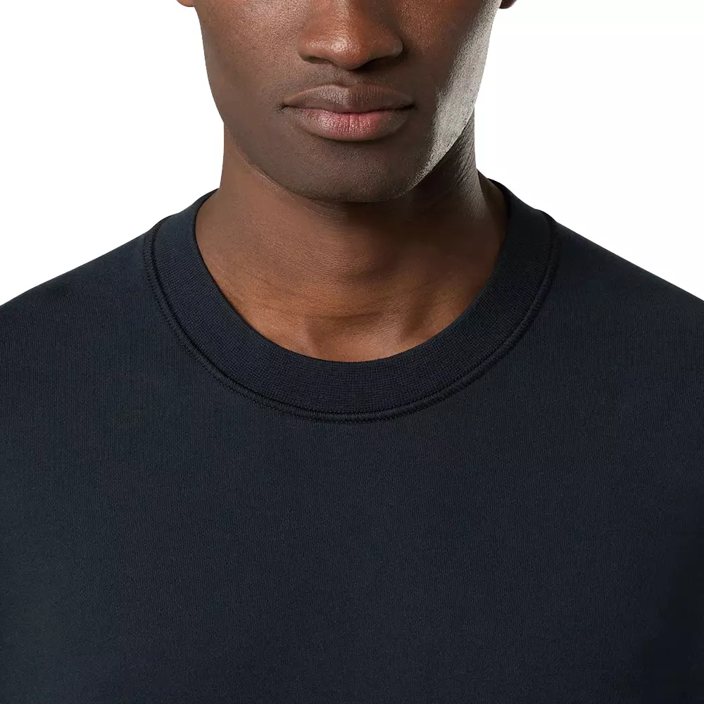 6100060 Organic Cotton Fleece Crewneck Sweatshirt with Raglan Sleeves Navy Blue