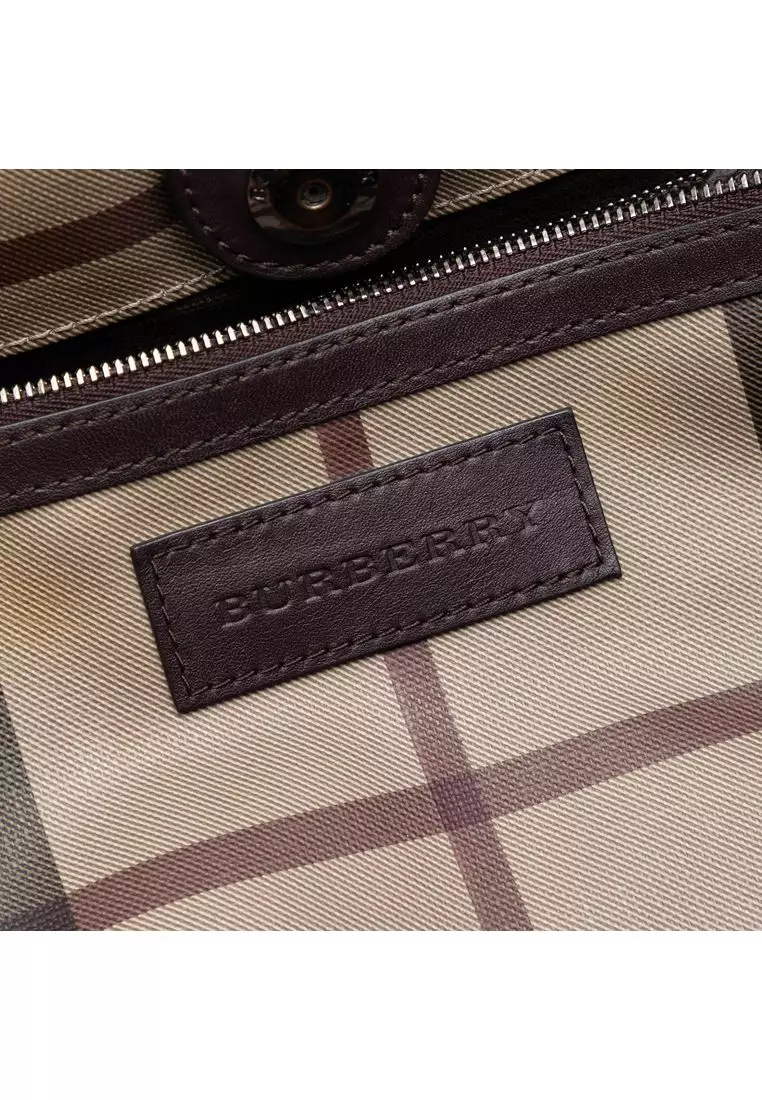 Pre-Loved Burberry Small Smoke Check Coated Canvas Canterbury Tote