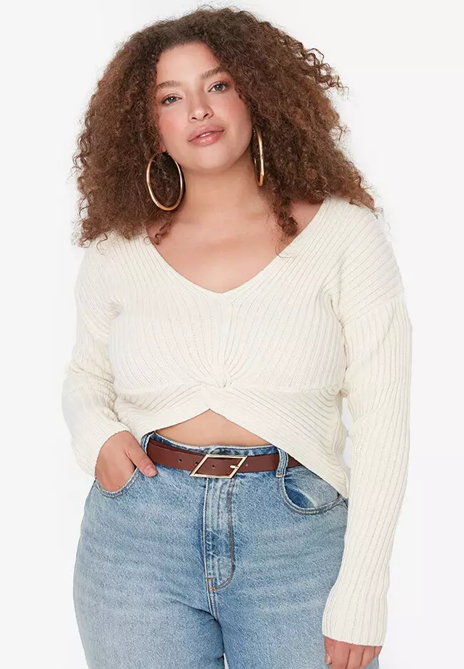 Crop store twist jumper