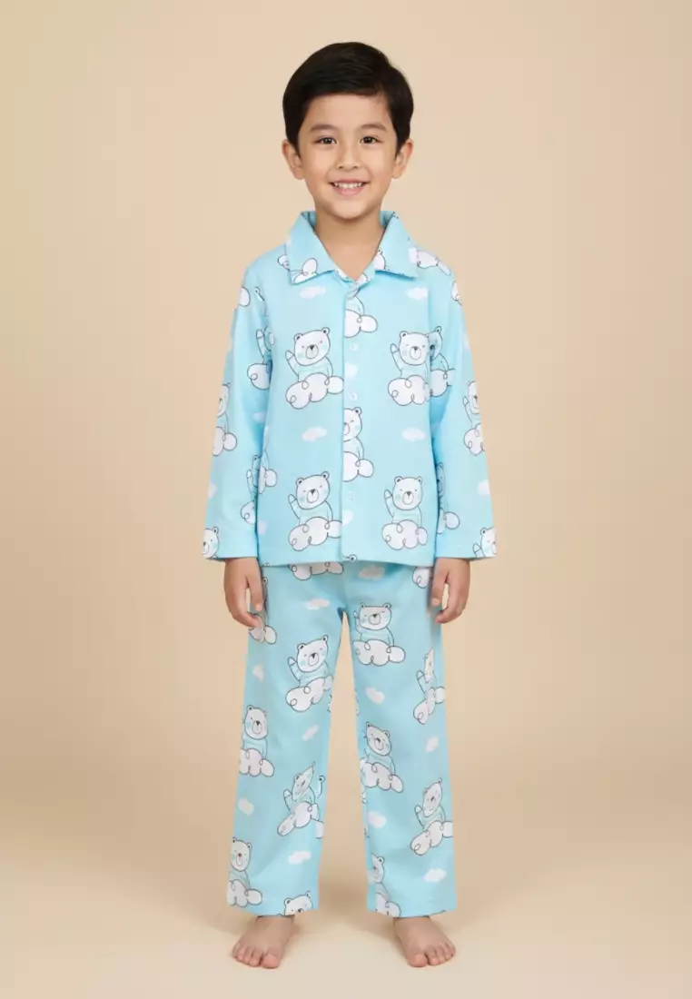 The Mom Store Kids And Baby Pajama Nightsuit Set - Hello Bear