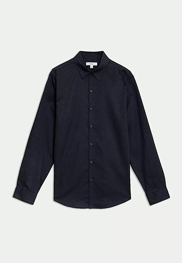 Pure Cotton Diamond Print Shirt