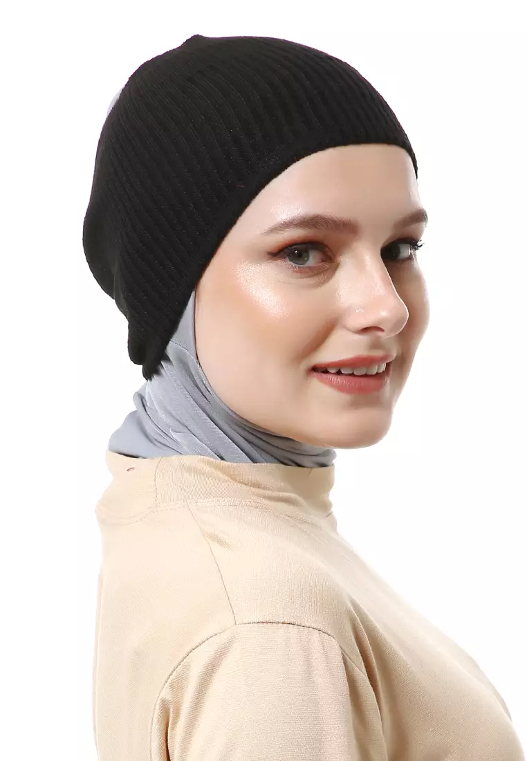 Irma Ciput Muslimah Wanita Motif Polos Simple Fashion Women - Hitam