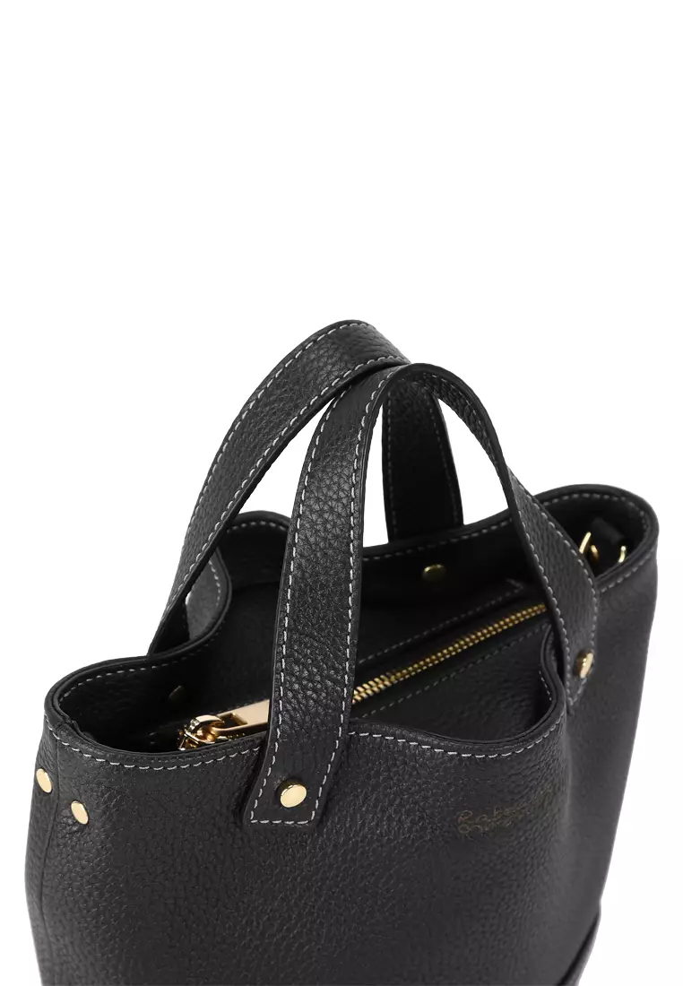 [網店限定] JULIANA 迷你水桶型手提斜背袋 - 黑色