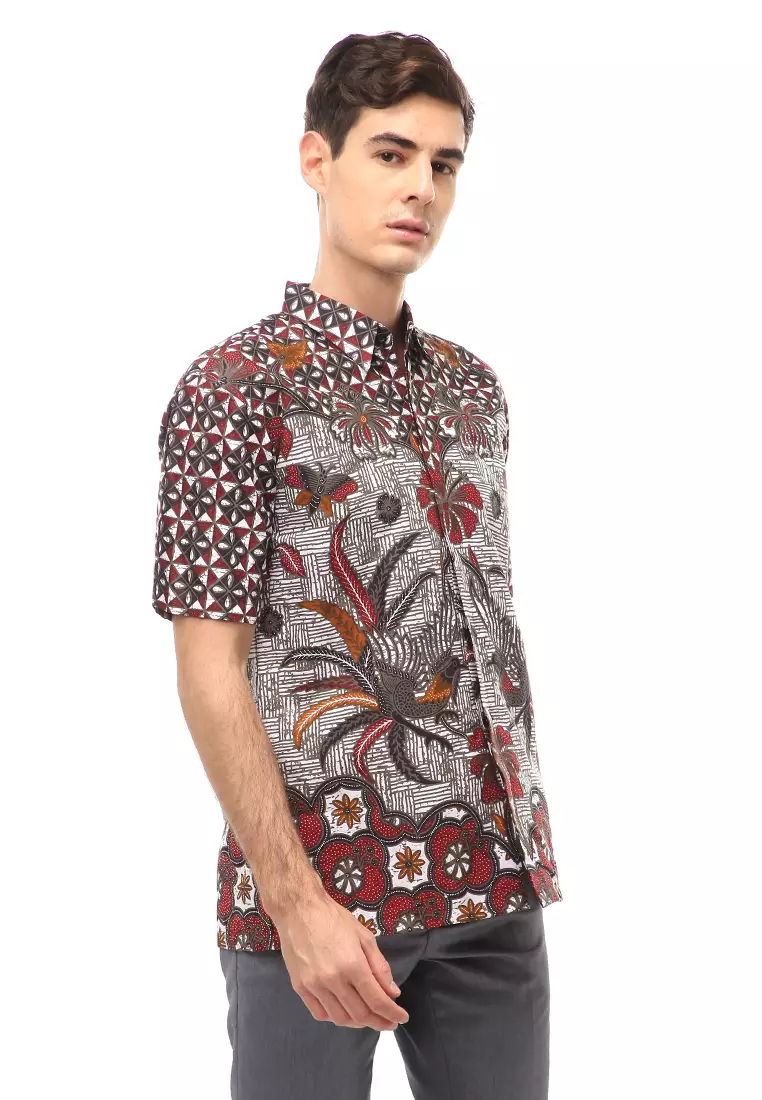 Kendrick Atasan Formal Kemeja Batik Pria Dhani Short Sleeve Full Furing Material Cotton ORIGINAL